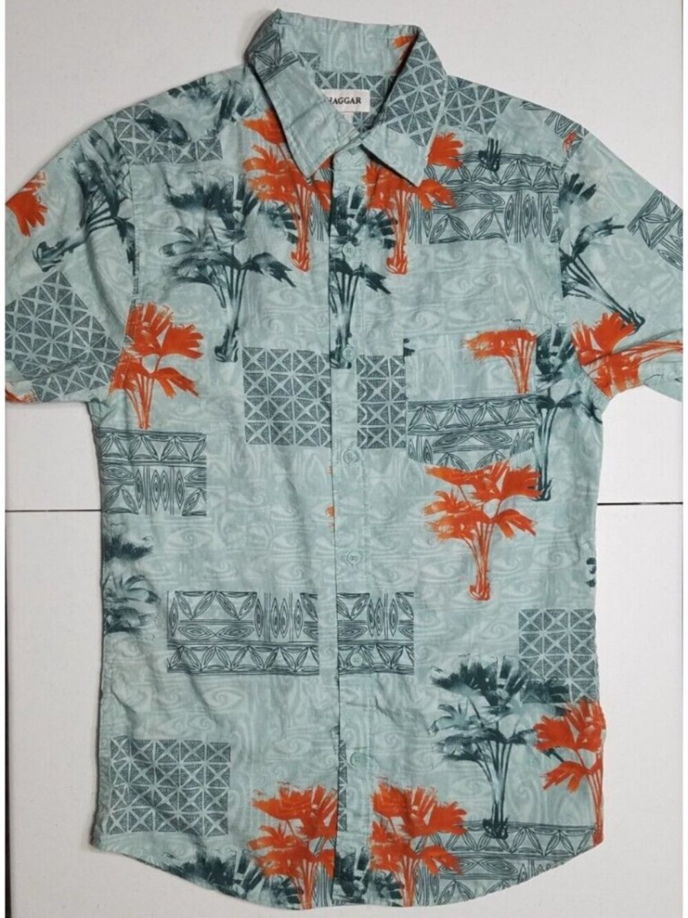 Haggar Short Sleeve Button Down Hawaiian Tropical Cruise Beach Shirt Men's Small